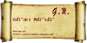 Gödri Máté névjegykártya
