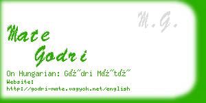 mate godri business card